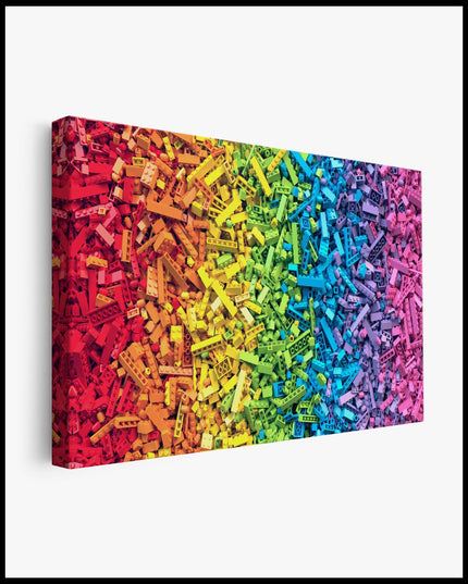 Colorful Interlocking Bricks Canvas