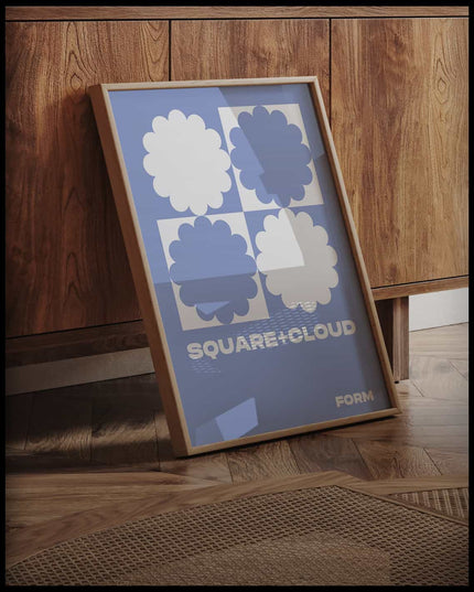 Square Cloud Illustration Pattern Poster