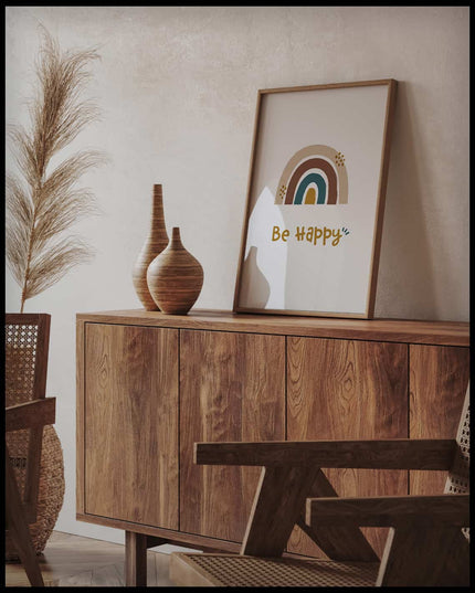 Be Happy Rainbow Children Poster