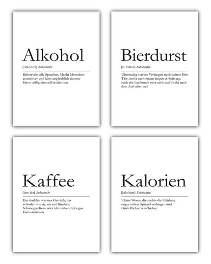 Definition Küche Poster Set