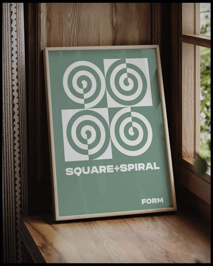 Square Spiral Pattern Illustration Poster